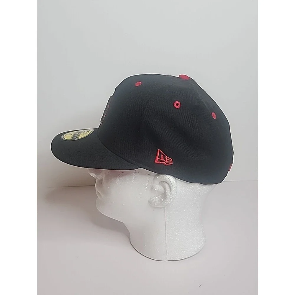Los Angeles Dodgers New Era 59Fifty Cap Hat Size 7 Black W/ Green & Red Logo MLB